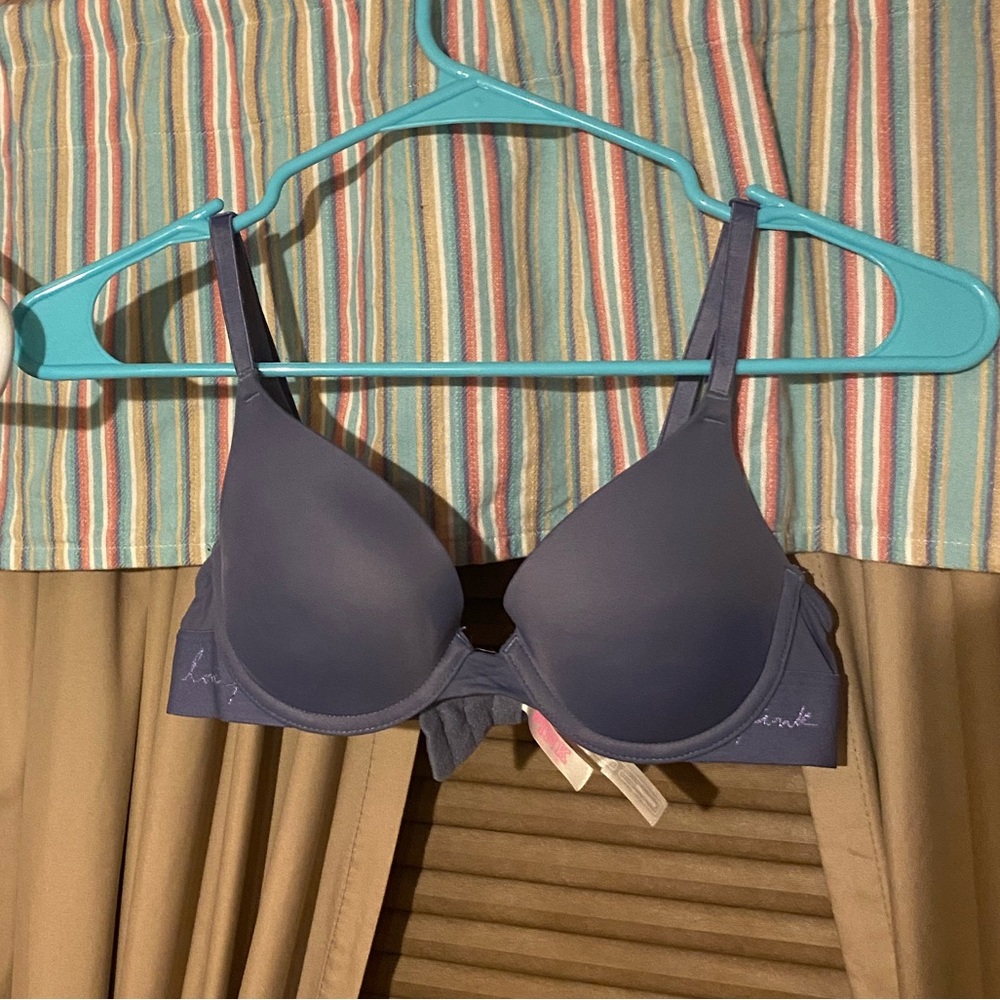 Women’s blue “pink” push up bra